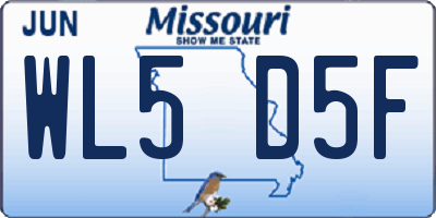 MO license plate WL5D5F