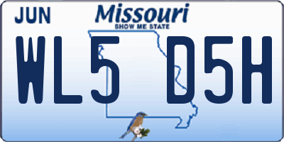MO license plate WL5D5H
