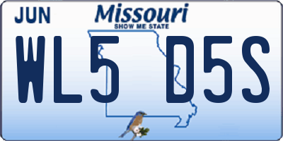 MO license plate WL5D5S