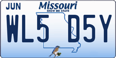 MO license plate WL5D5Y