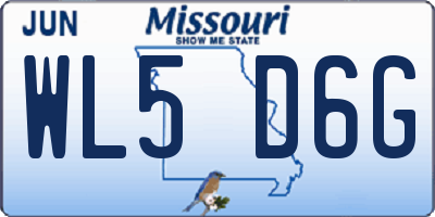 MO license plate WL5D6G