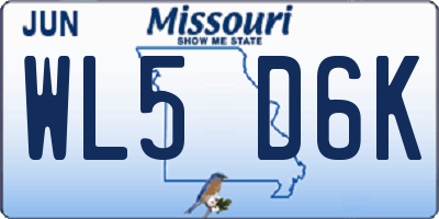 MO license plate WL5D6K