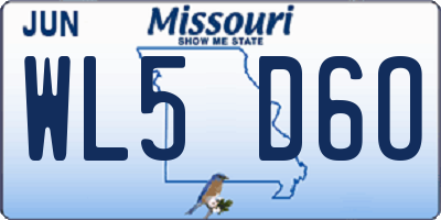 MO license plate WL5D6O