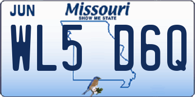 MO license plate WL5D6Q