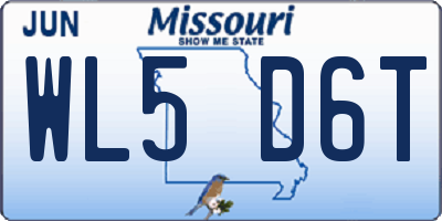 MO license plate WL5D6T