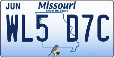 MO license plate WL5D7C