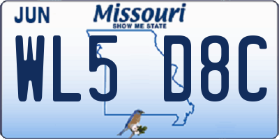 MO license plate WL5D8C