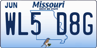 MO license plate WL5D8G