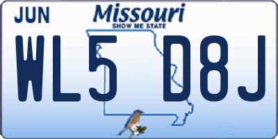 MO license plate WL5D8J