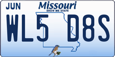 MO license plate WL5D8S