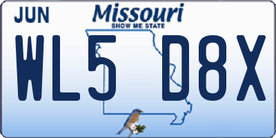MO license plate WL5D8X