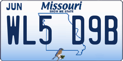 MO license plate WL5D9B