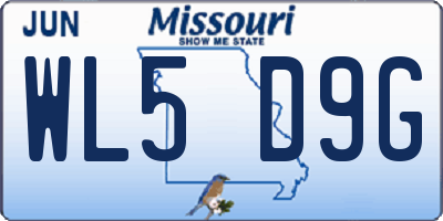 MO license plate WL5D9G