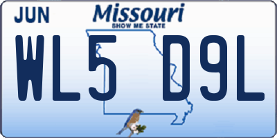 MO license plate WL5D9L