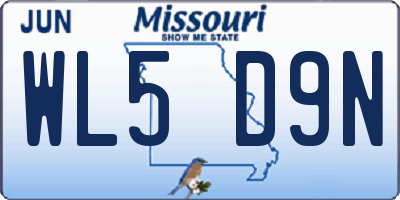 MO license plate WL5D9N