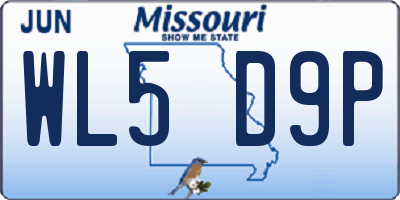 MO license plate WL5D9P