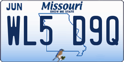 MO license plate WL5D9Q