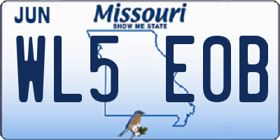 MO license plate WL5E0B