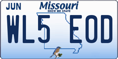 MO license plate WL5E0D
