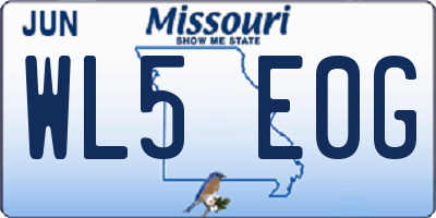 MO license plate WL5E0G