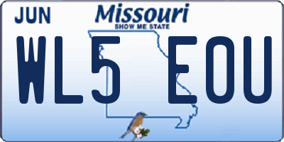 MO license plate WL5E0U