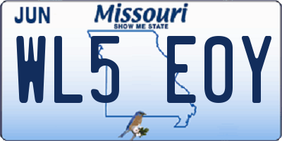 MO license plate WL5E0Y