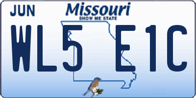 MO license plate WL5E1C