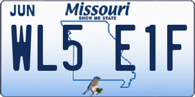 MO license plate WL5E1F
