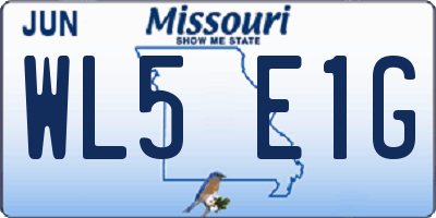 MO license plate WL5E1G