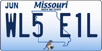 MO license plate WL5E1L