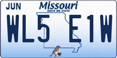 MO license plate WL5E1W
