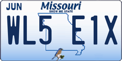 MO license plate WL5E1X
