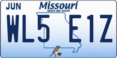 MO license plate WL5E1Z