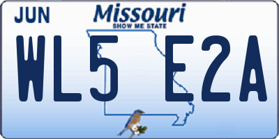 MO license plate WL5E2A
