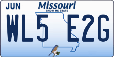 MO license plate WL5E2G
