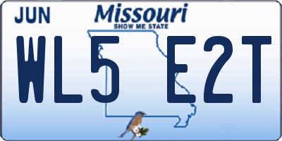 MO license plate WL5E2T