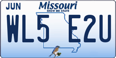 MO license plate WL5E2U