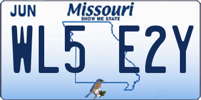 MO license plate WL5E2Y