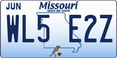 MO license plate WL5E2Z