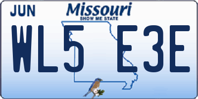 MO license plate WL5E3E