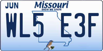 MO license plate WL5E3F