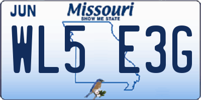 MO license plate WL5E3G