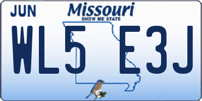 MO license plate WL5E3J