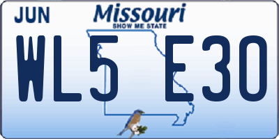 MO license plate WL5E3O