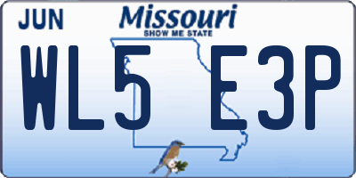 MO license plate WL5E3P