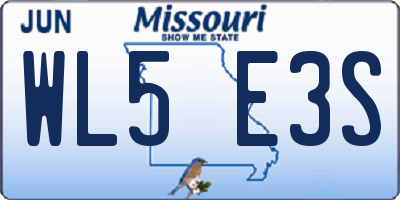 MO license plate WL5E3S
