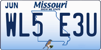 MO license plate WL5E3U