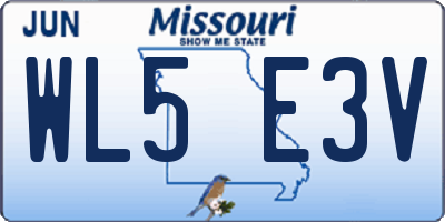 MO license plate WL5E3V