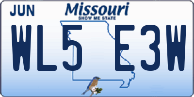 MO license plate WL5E3W