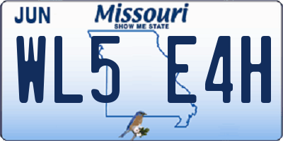 MO license plate WL5E4H